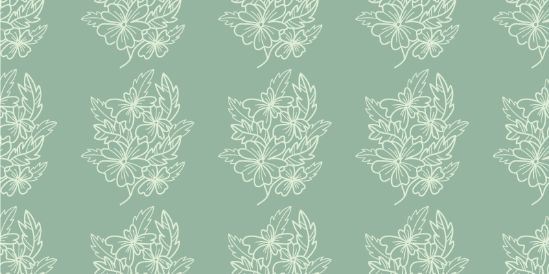 Tapete vinílico flores e plantas elementos graciosos - TenStickers