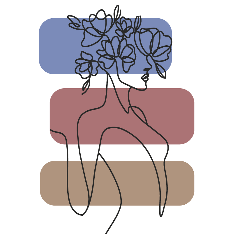 Tapete vinílico minimalista contorno botânico gracioso - TenStickers