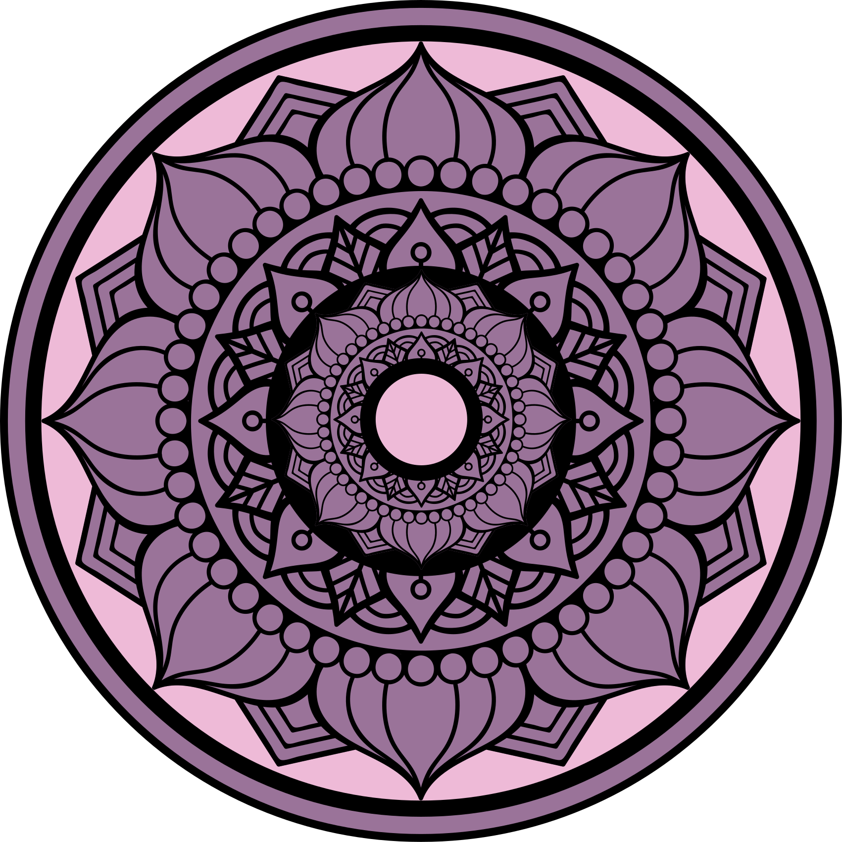 Tapete vinílico de mandala padrão floral circular - TenStickers
