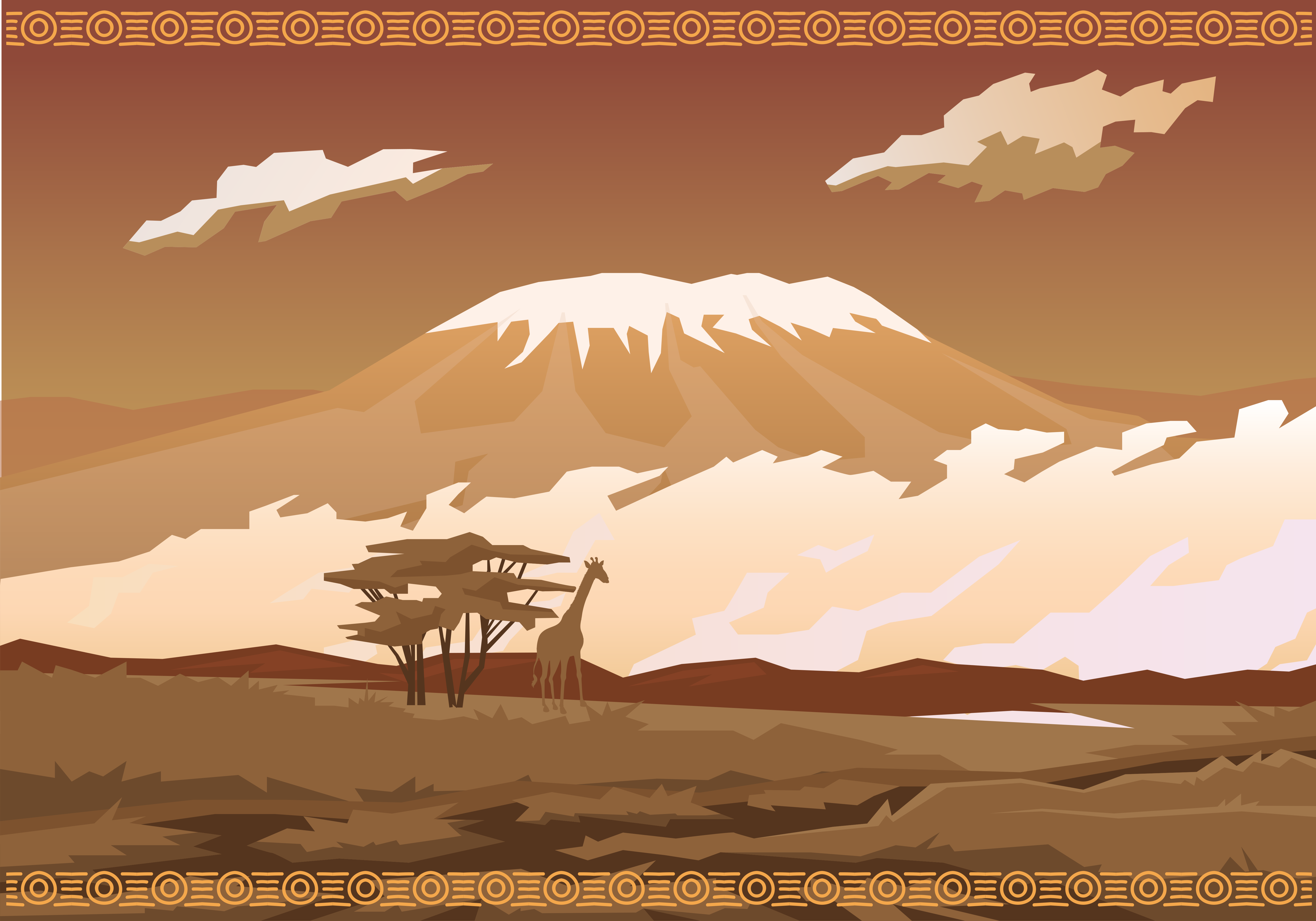 Tapete vinílico natureza vista majestosa da montanha - TenStickers