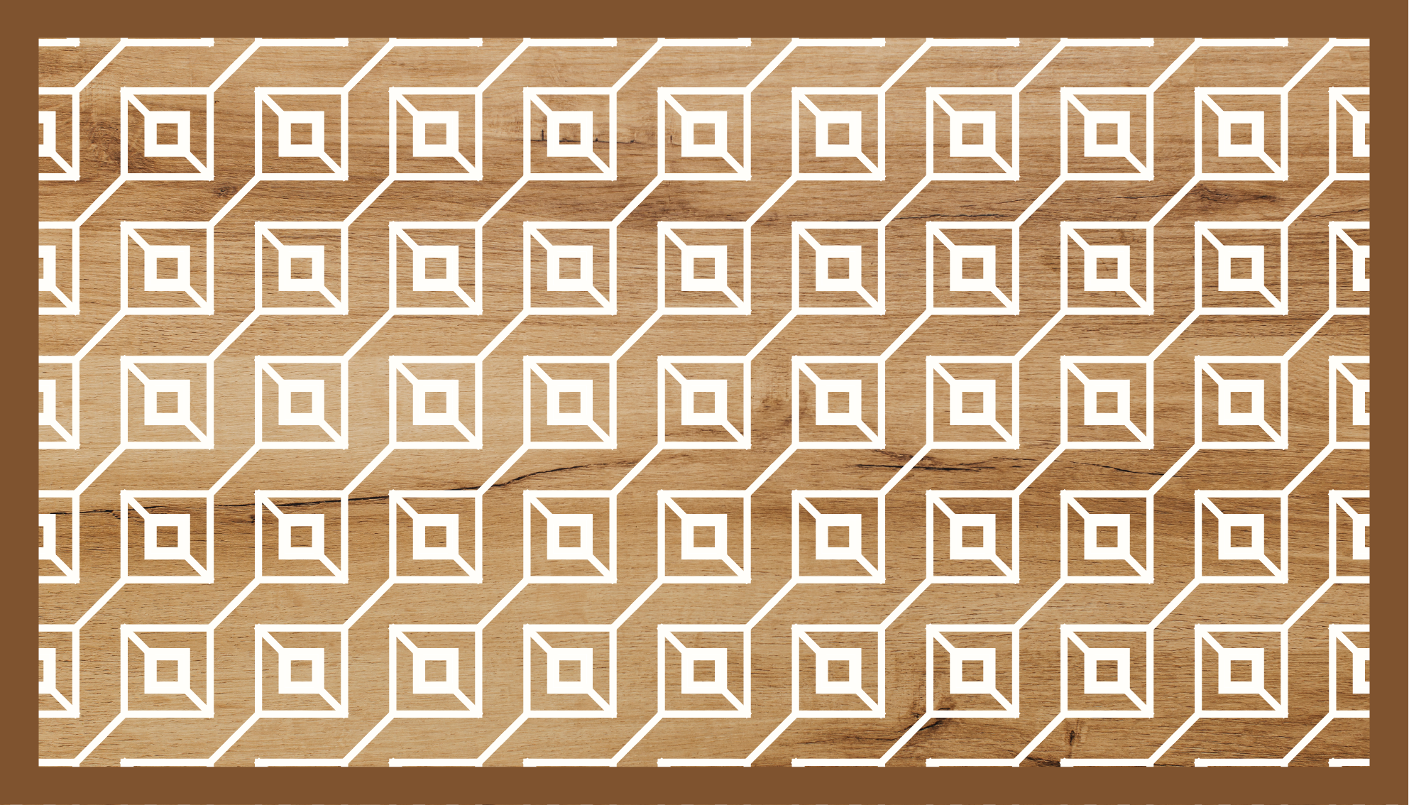 Tapete vinílico madeira motivos geométricos - TenStickers