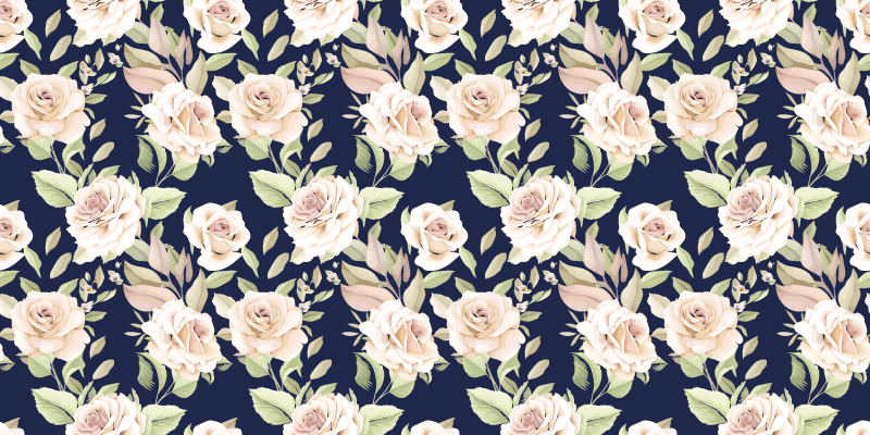 Tapete vinílico natureza componente floral elegante - TenStickers