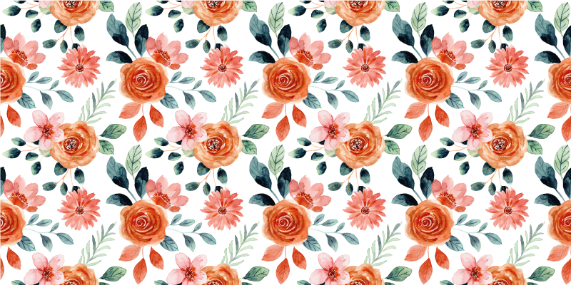 Tapete vinílico flores e plantas motivo botânico encantador - TenStickers