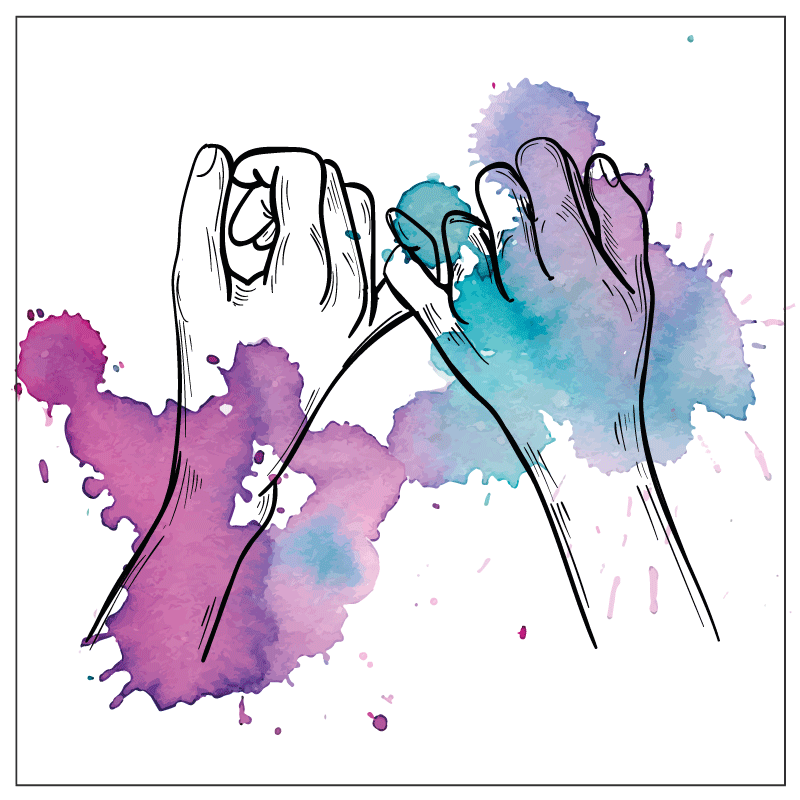 Tapete vinílico juvenil mãos mindinho promessa - TenStickers