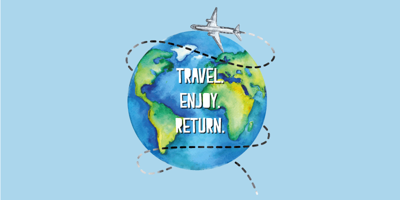 Tapete vinílico de mapa mundial viagem delícia volte - TenStickers