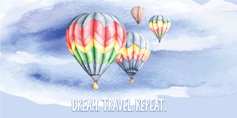 Tapete vinílico minimalista desejo que a jornada se repita - TenStickers