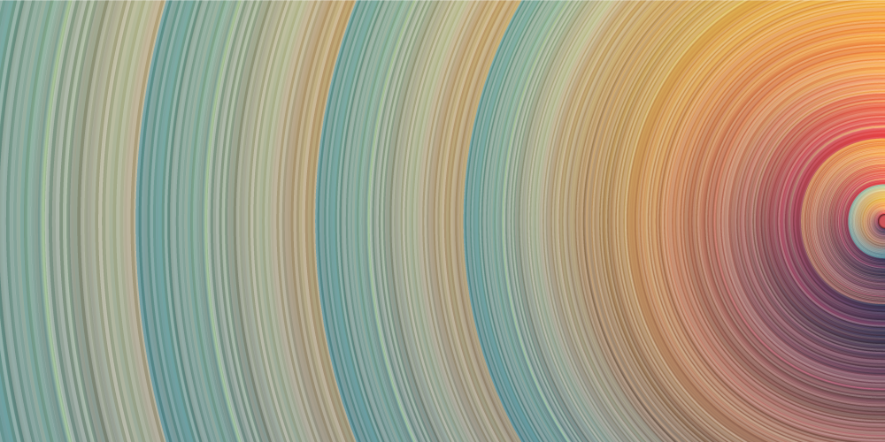 Tapete vinílico minimalista ondas espirais coloridas - TenStickers