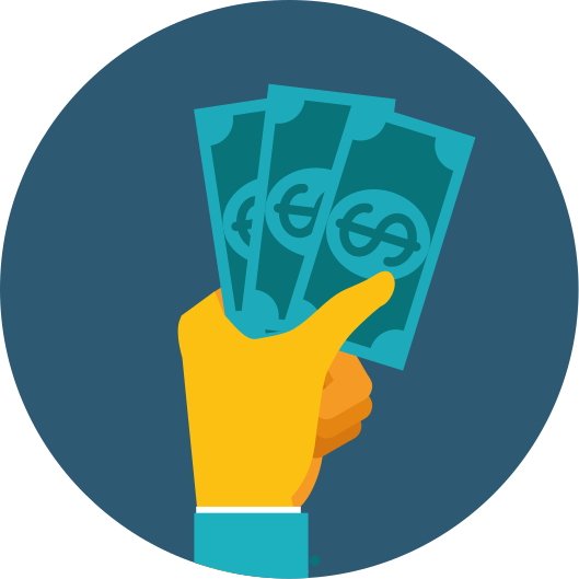 Tapete em vinil infantil mão segurando dinheiro - TenStickers