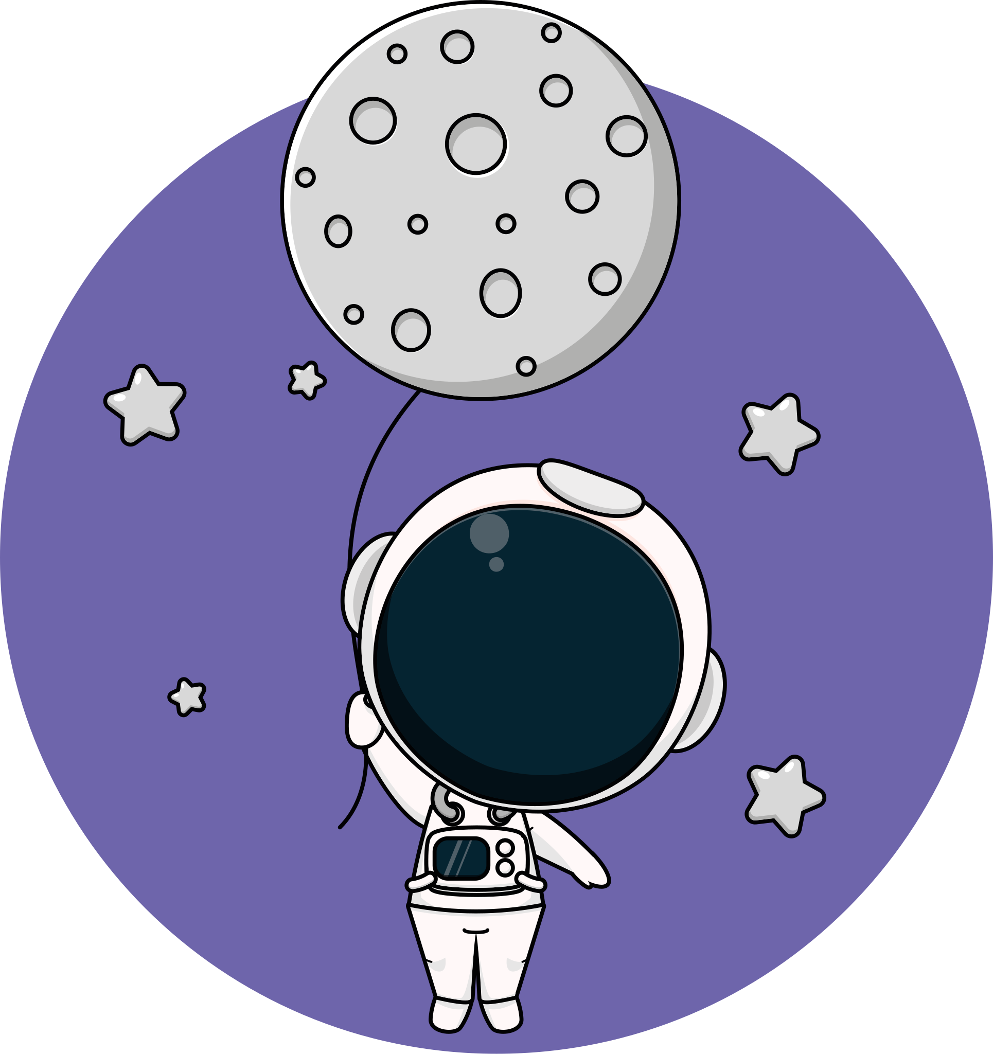 Tapete em vinil infantil astronauta com balão - TenStickers