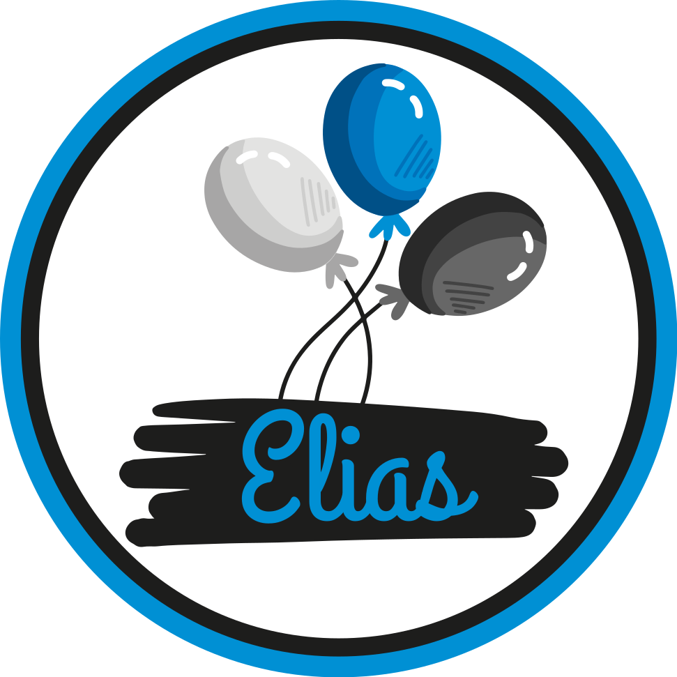 Tapete em vinil infantil balões cinza e azul personalizados - TenStickers