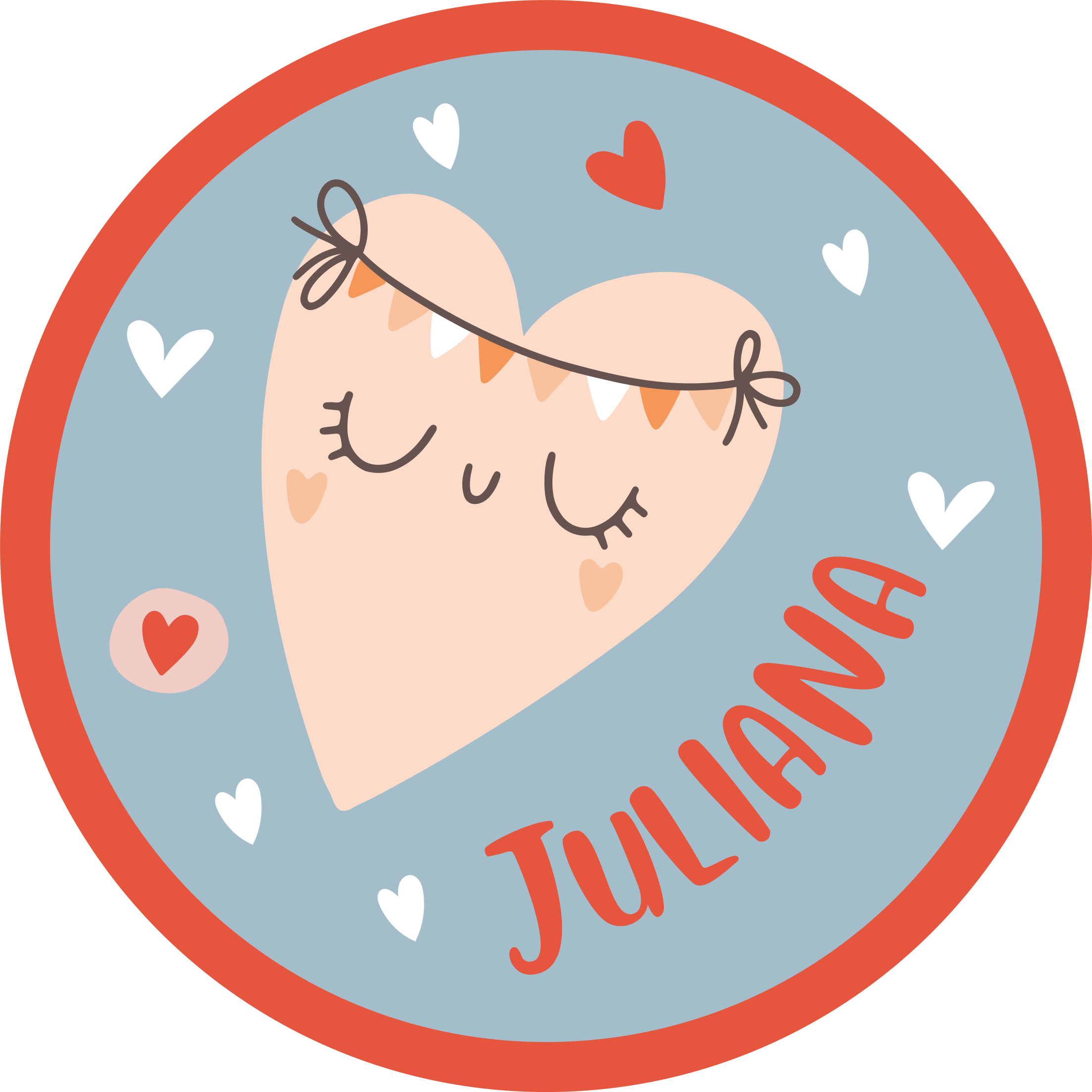 Tapete em vinil infantil coração com nome - TenStickers