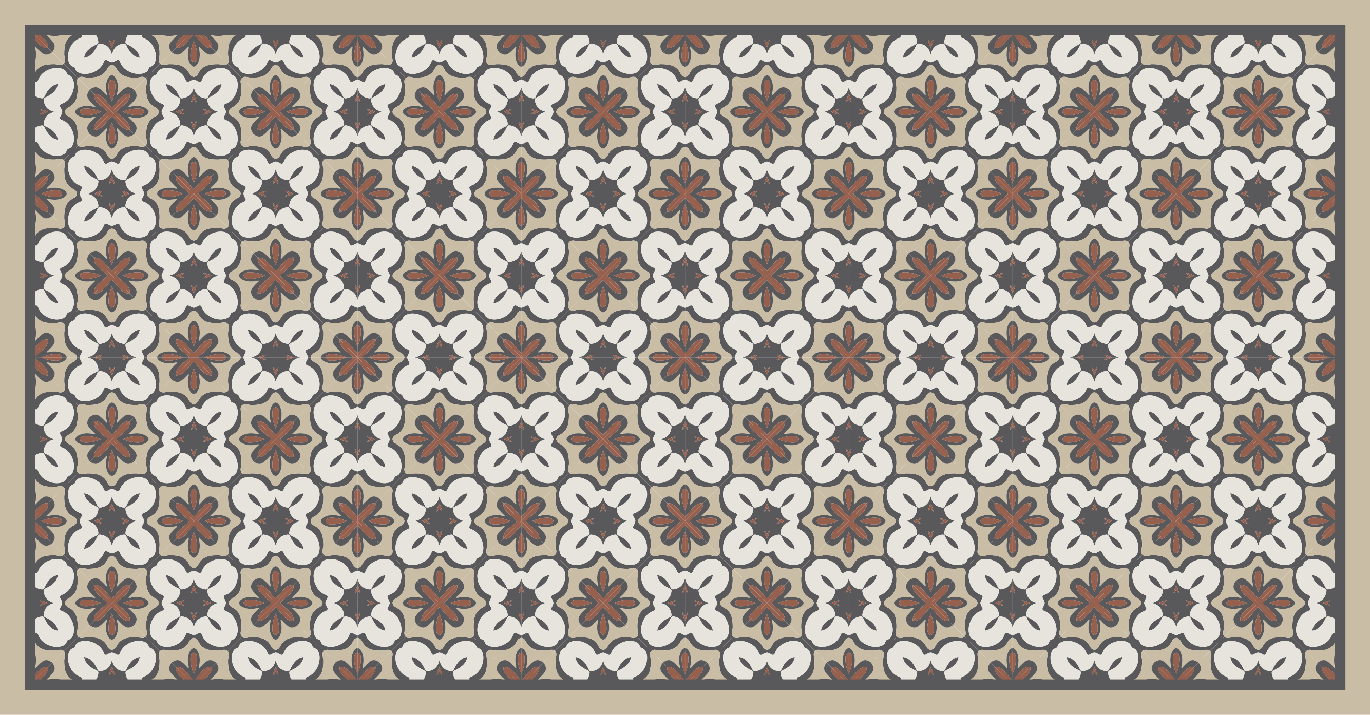 Carpete de ladrilho tipo gracia marrom hidráulico - TenStickers