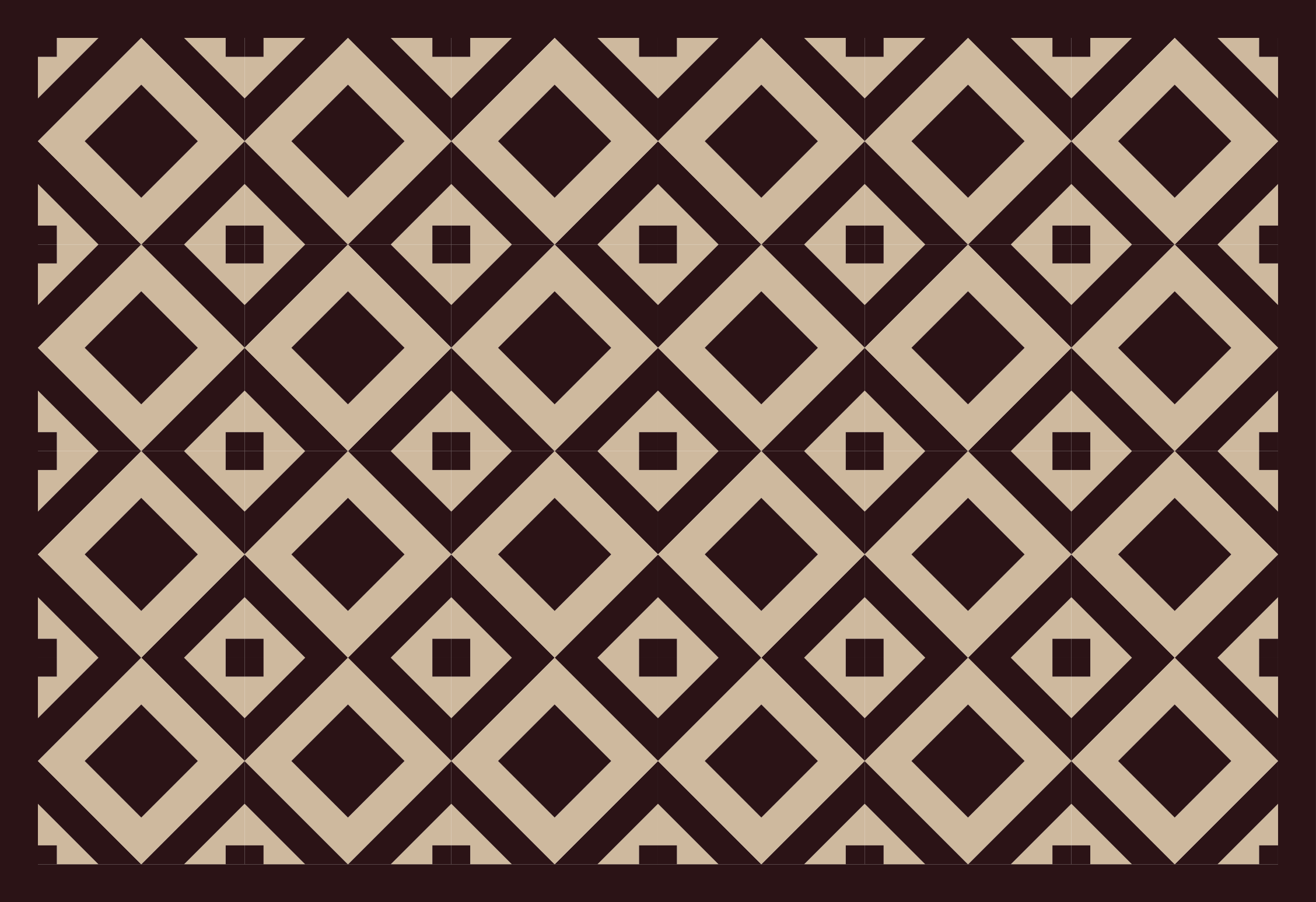 Tapete de azulejos vintage bege com padrão quadrado - TenStickers