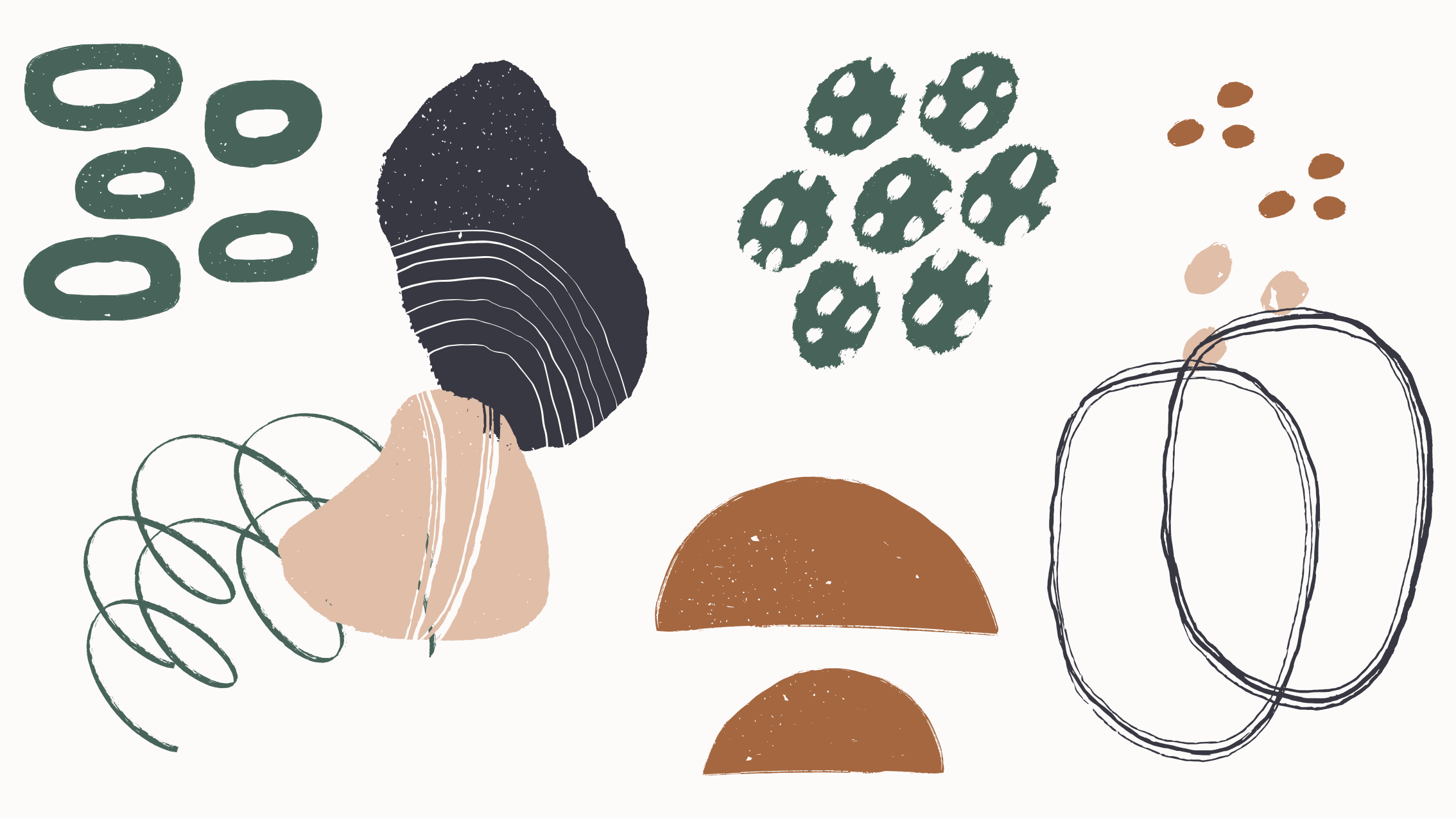 Tapete vinílico minimalista layout de formas abstratas - TenStickers