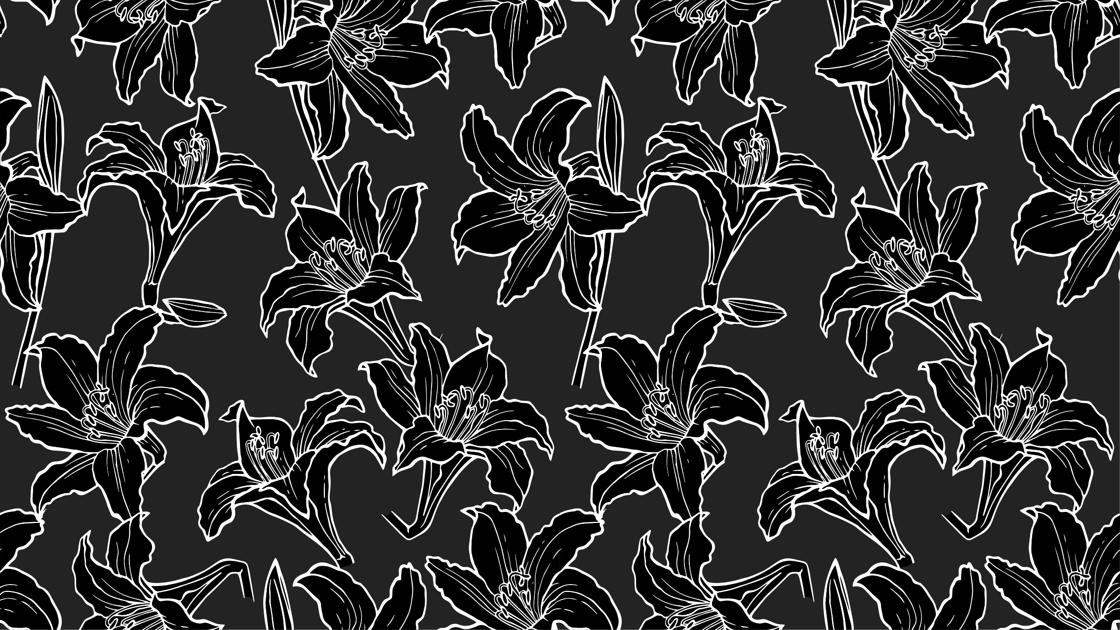 Tapete vinílico flores e plantas arranjo floral preto - TenStickers