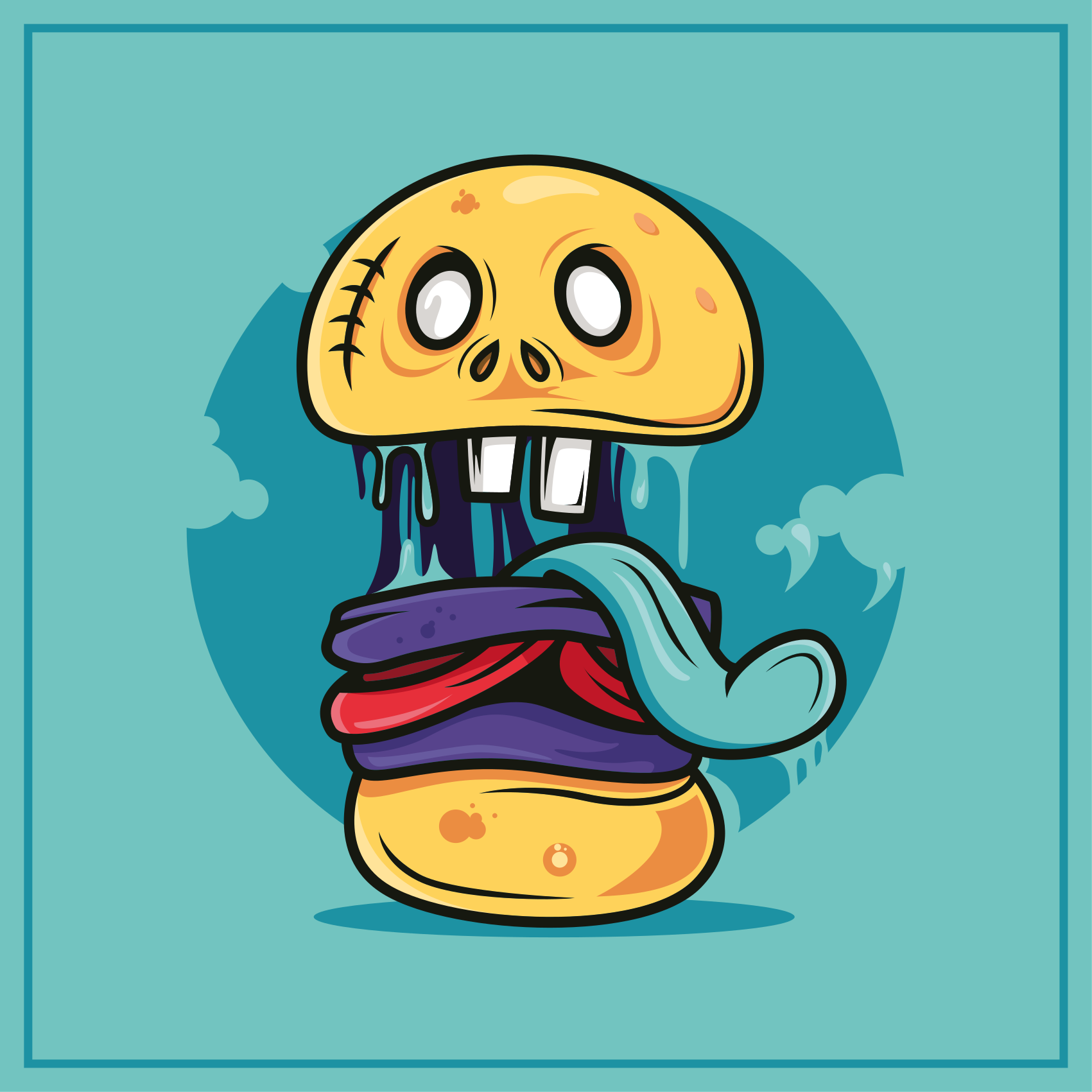 Tapete vinílico juvenil personagem de caveira boba - TenStickers