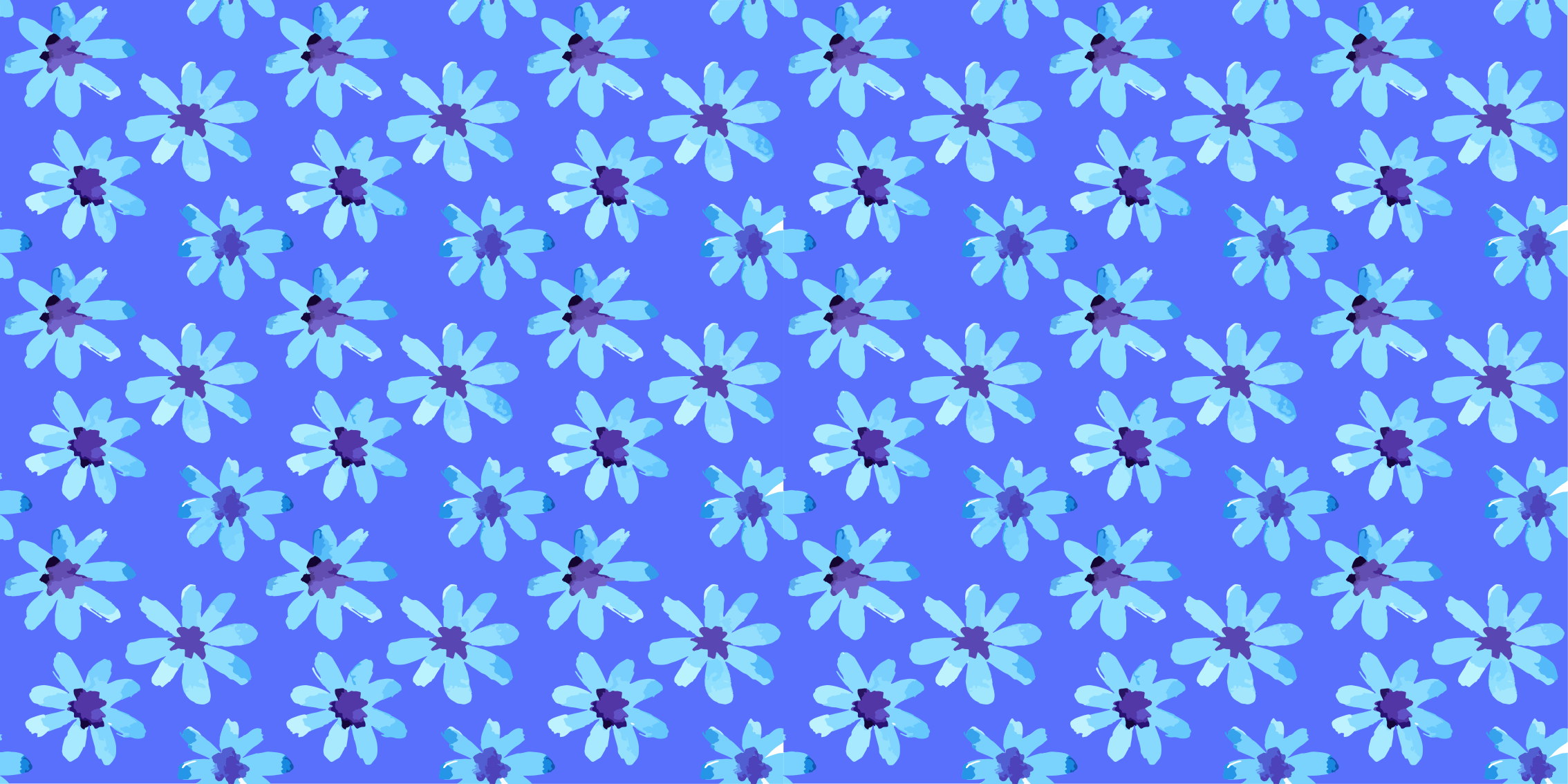 Tapete vinílico flores e plantas emblema da flor azul - TenStickers