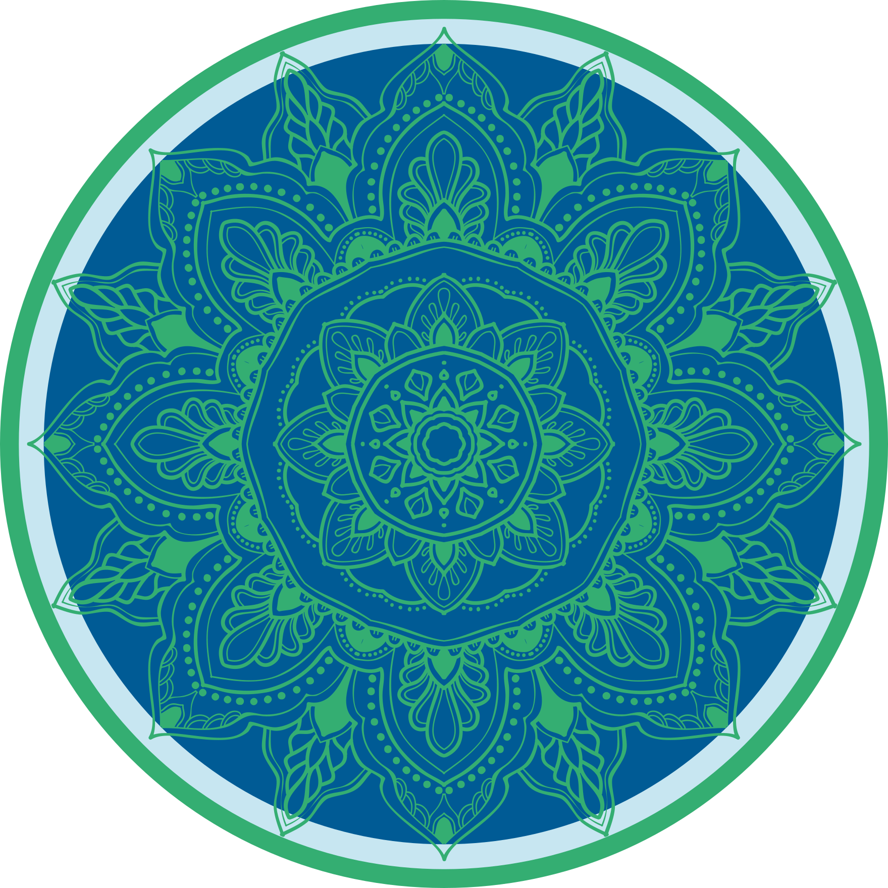 Tapete vinílico de mandala arranjo de flores elaborado - TenStickers