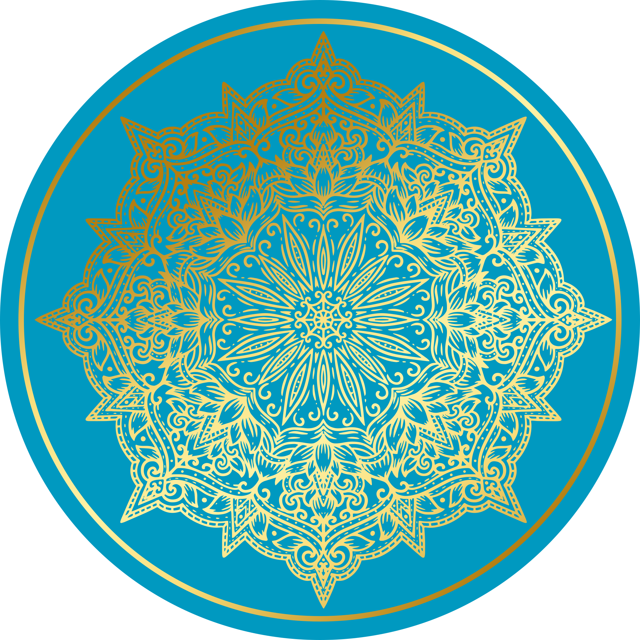 Tapete vinílico redondo arte de mandala complexa - TenStickers