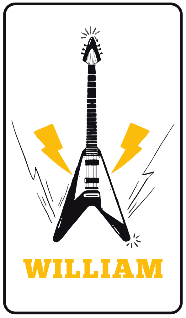 Tapete vinílico com nome arte da guitarra elétrica - TenStickers