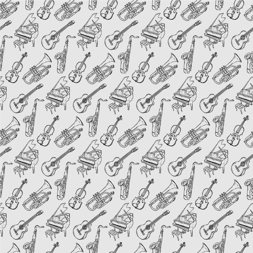 Tapete vinílico texturas coleção instrumentos musicais - TenStickers