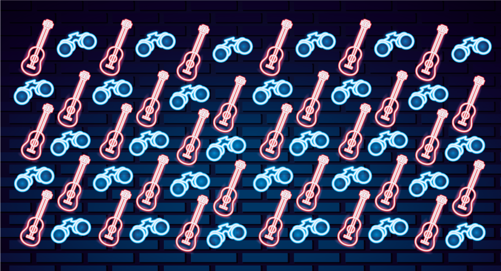 Tapete vinílico juvenil padrões inspirados em música - TenStickers