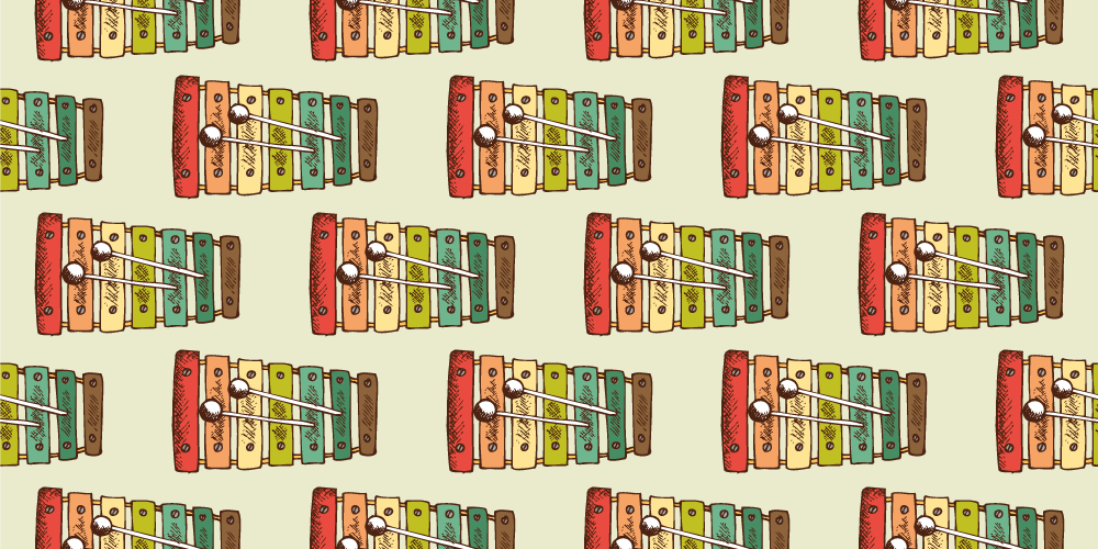 Tapete vinílico juvenil padrão de xilofone colorido - TenStickers