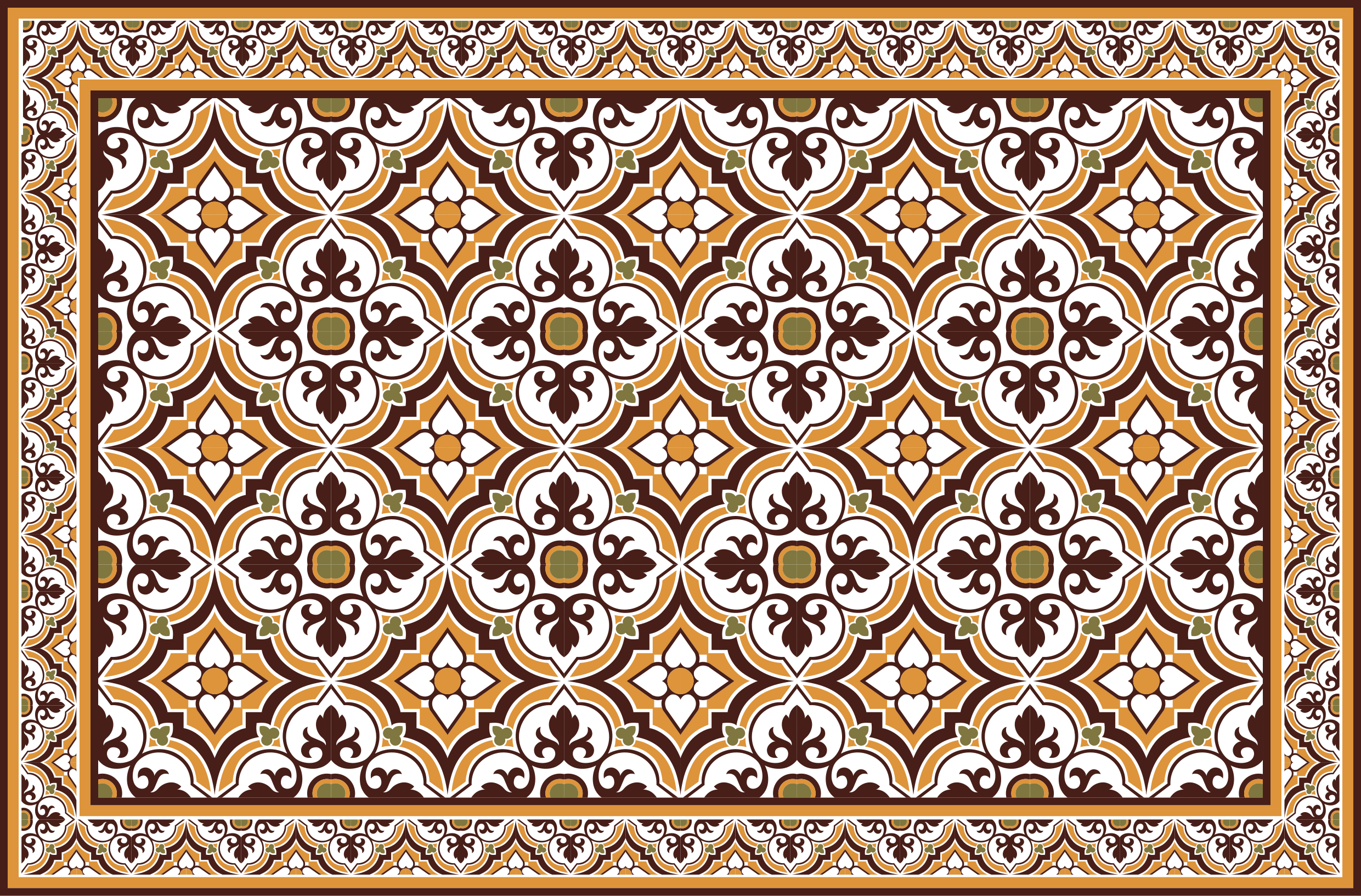 Tapete vinílico azulejos arranjo elaborado em mosaico - TenStickers