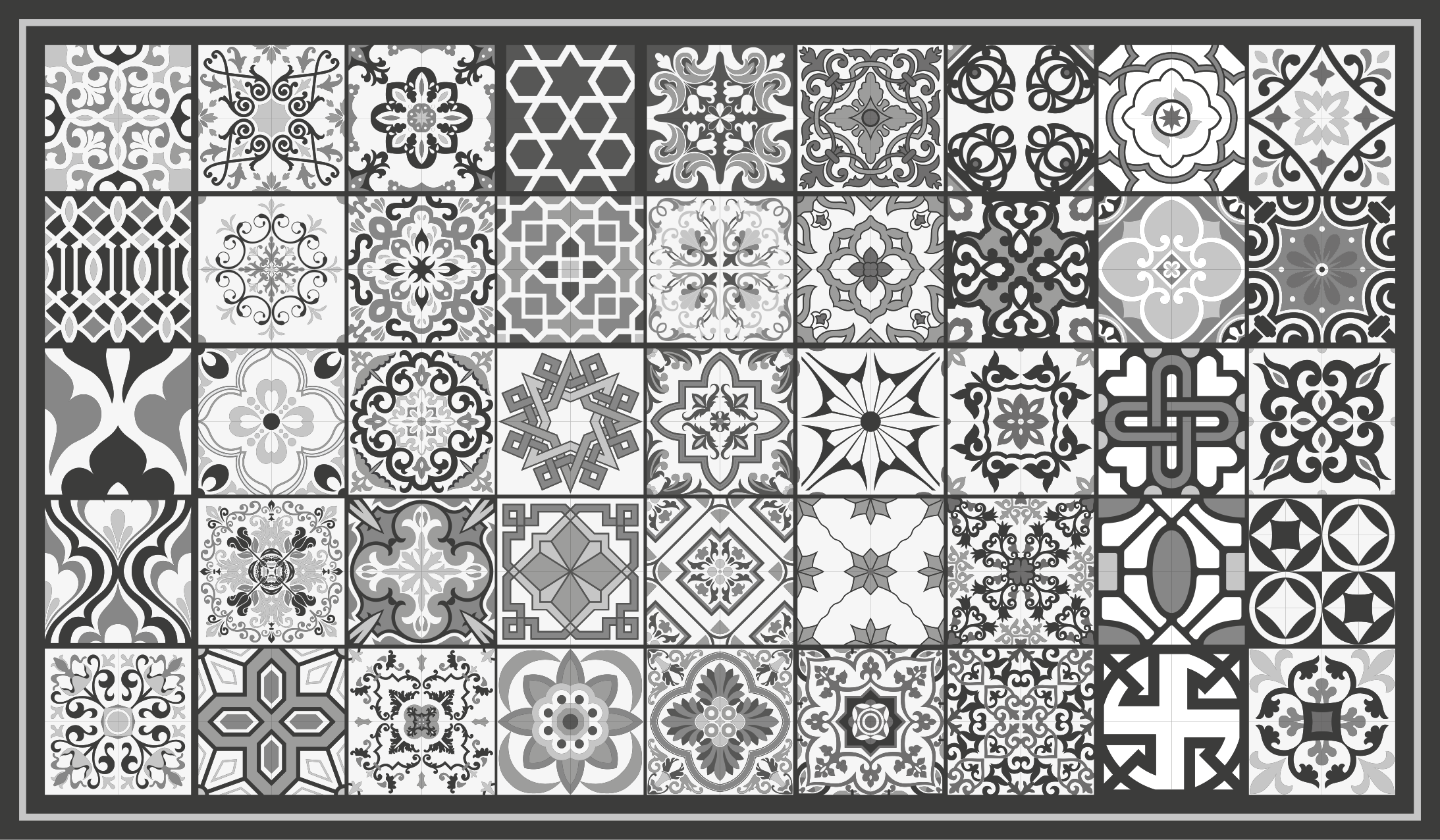 Carpete em mosaico rústico cinza escuro - TenStickers