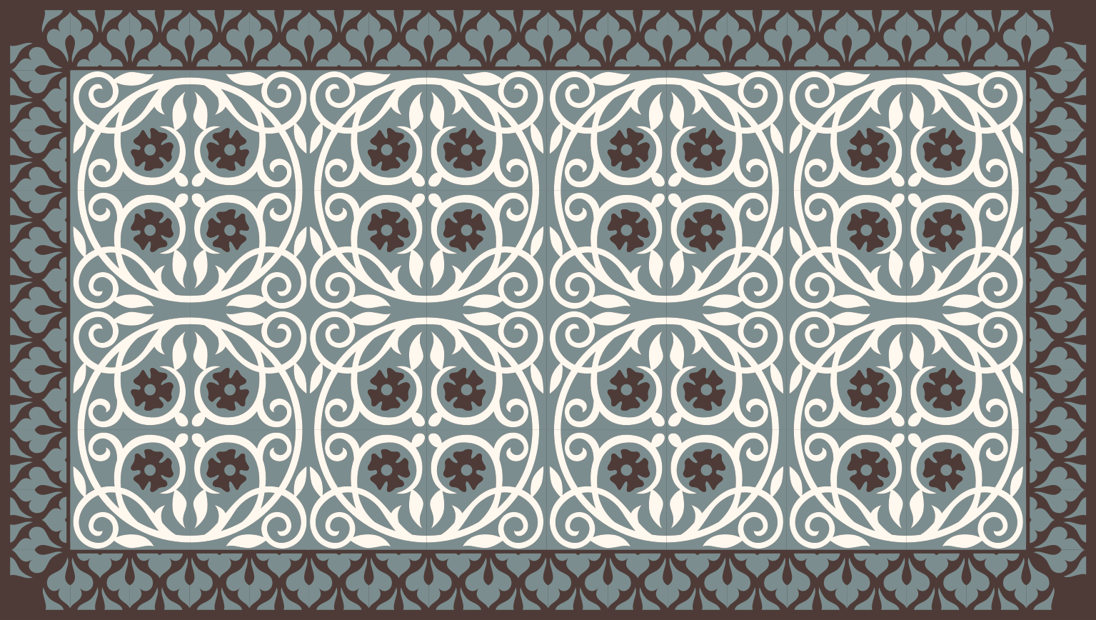 Tapete vinílico casa de banho arranjo de elementos florais - TenStickers