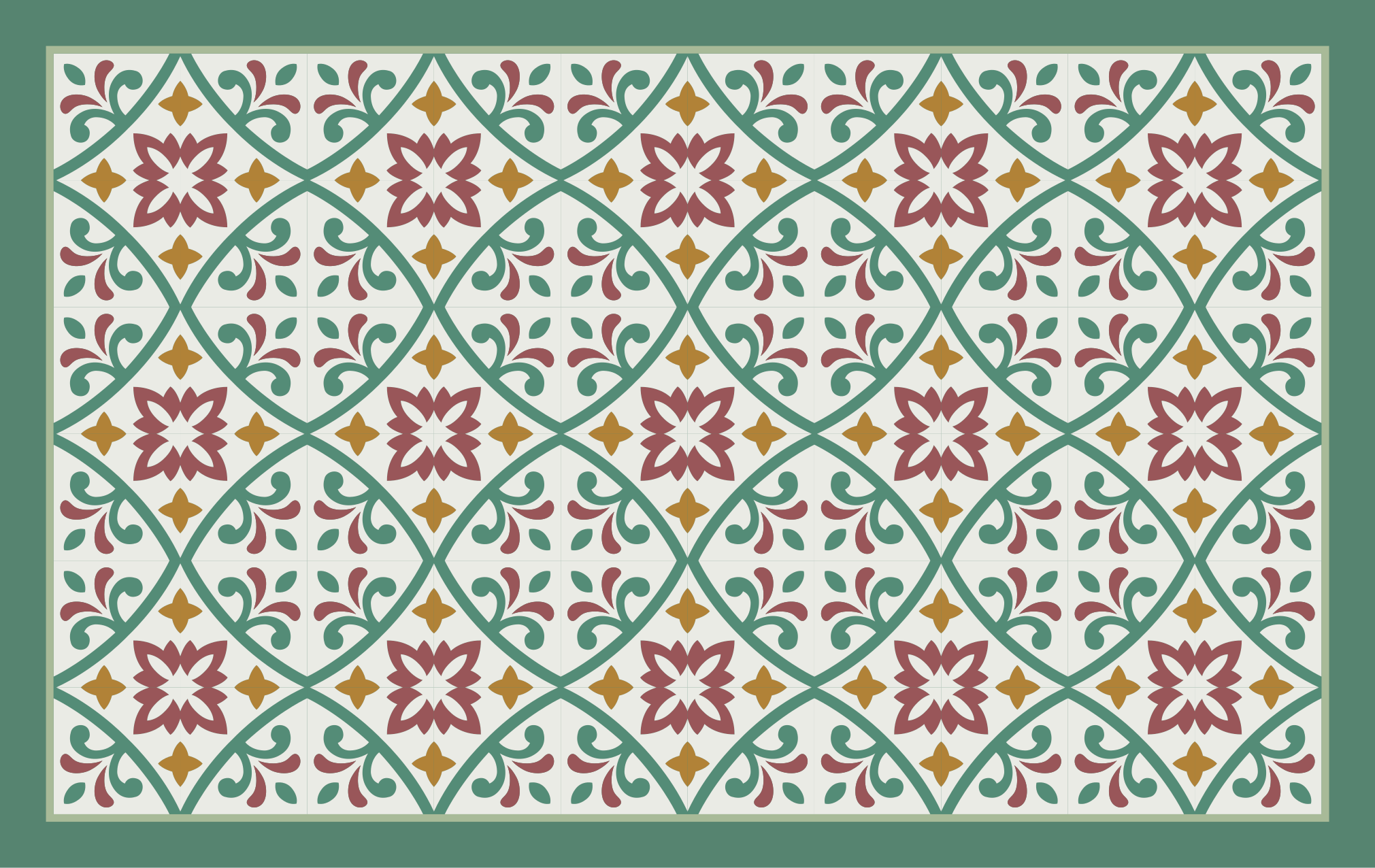 Tapete de ladrilho clássico amarelo vermelho e verde - TenStickers