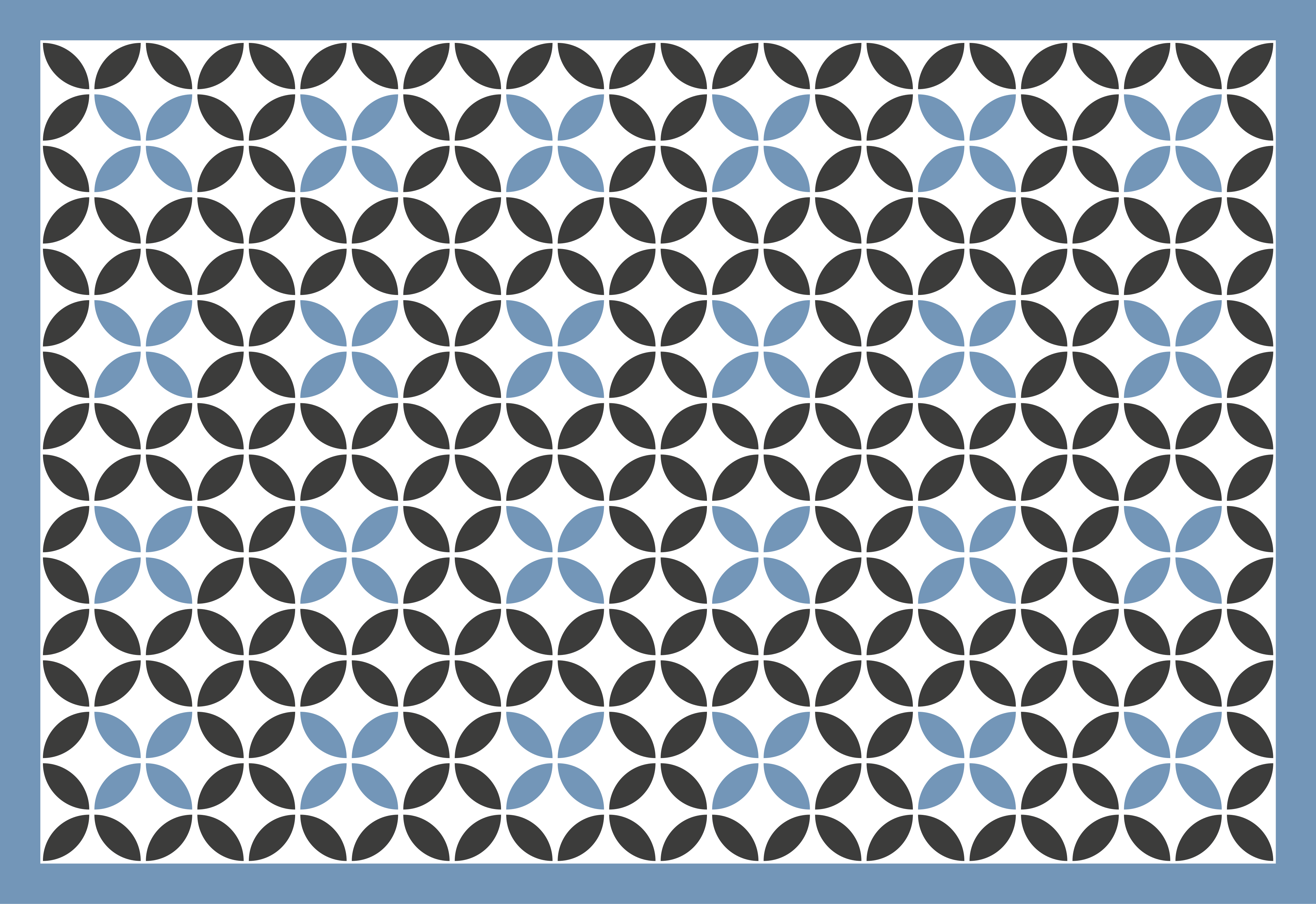 Tapete vinílico geométricas padrão circular azul - TenStickers