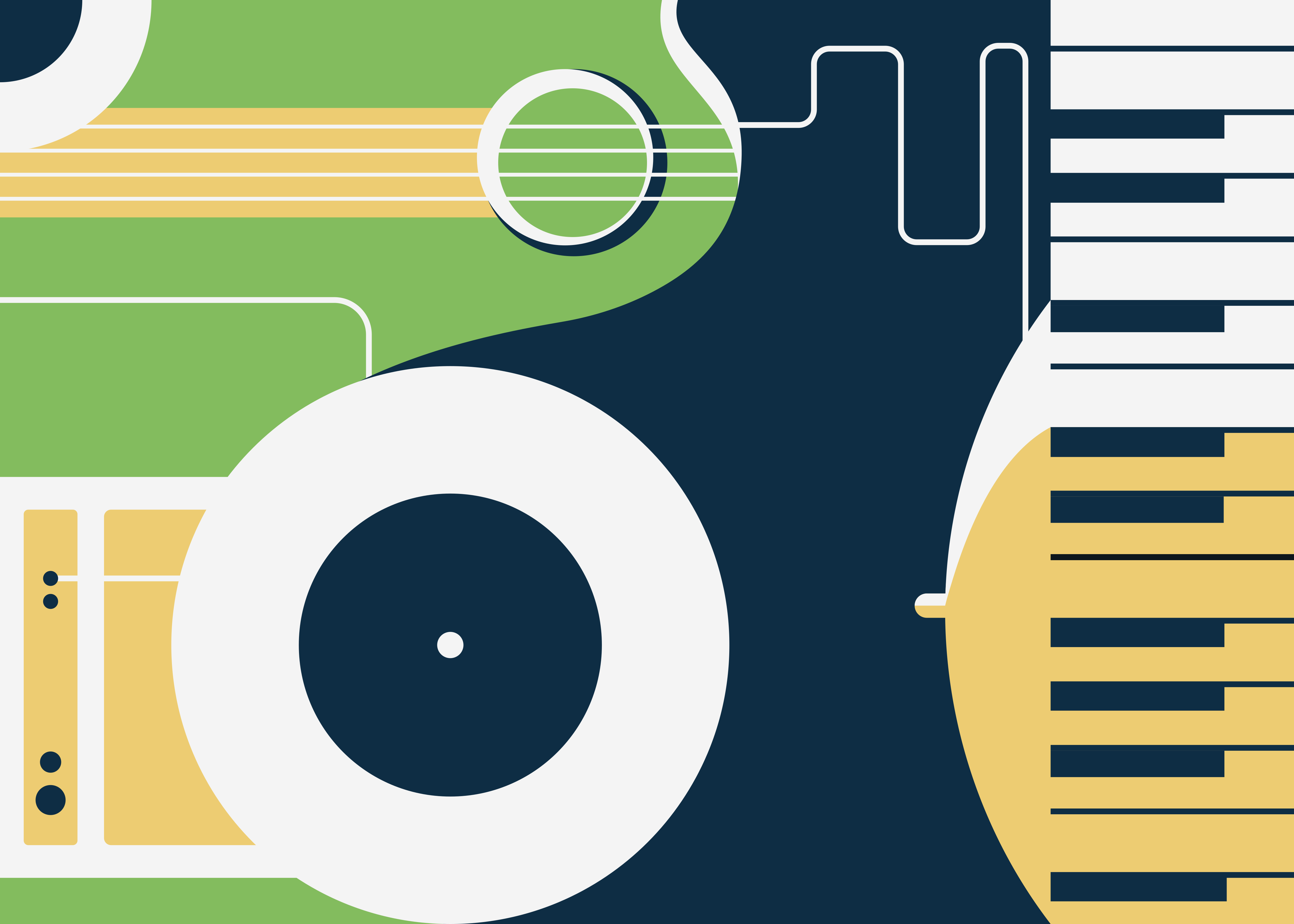 Tapete vinílico retangular motivo de instrumento musical - TenStickers