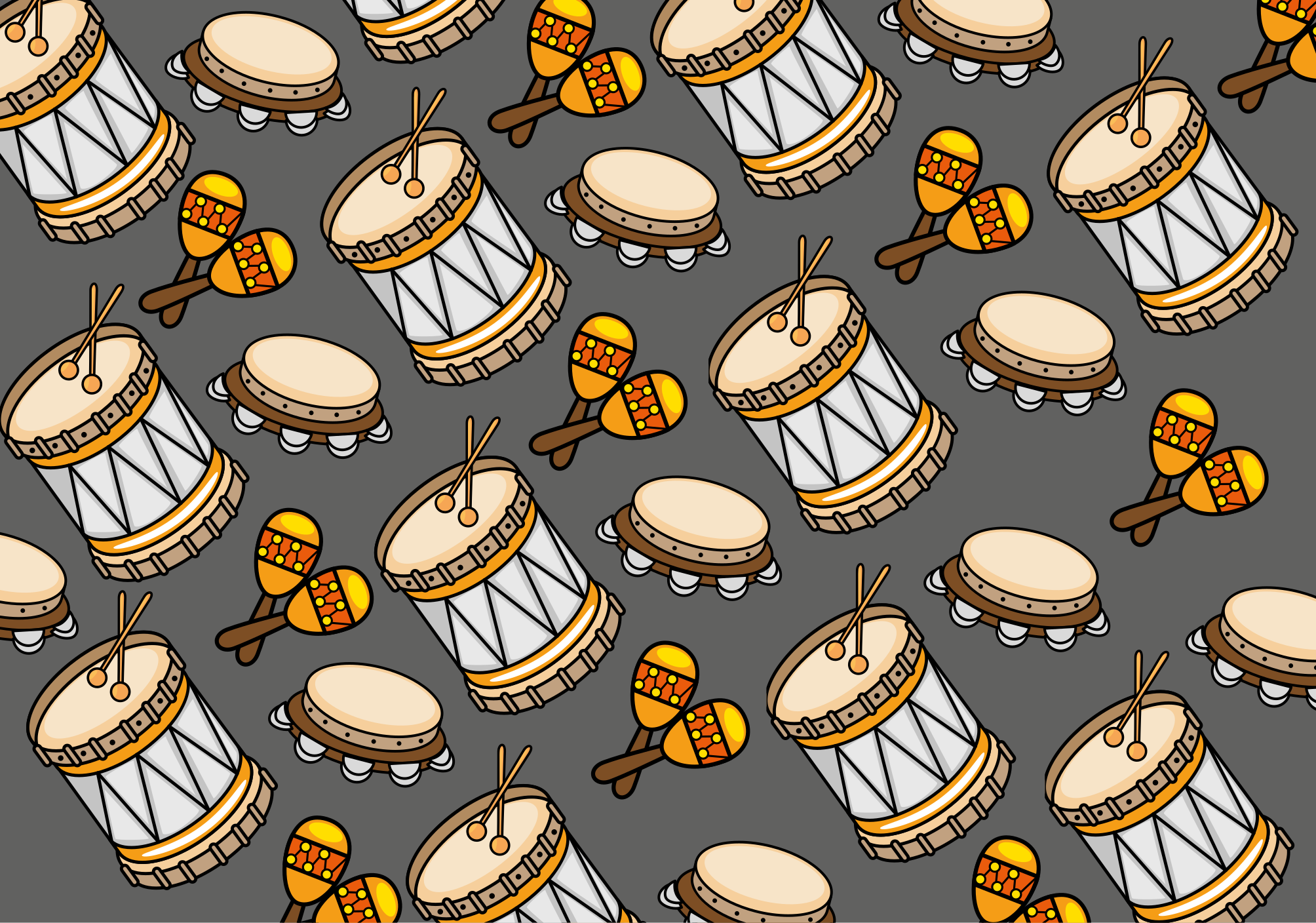 Tapete em vinil infantil coleção de instrumentos musicais - TenStickers