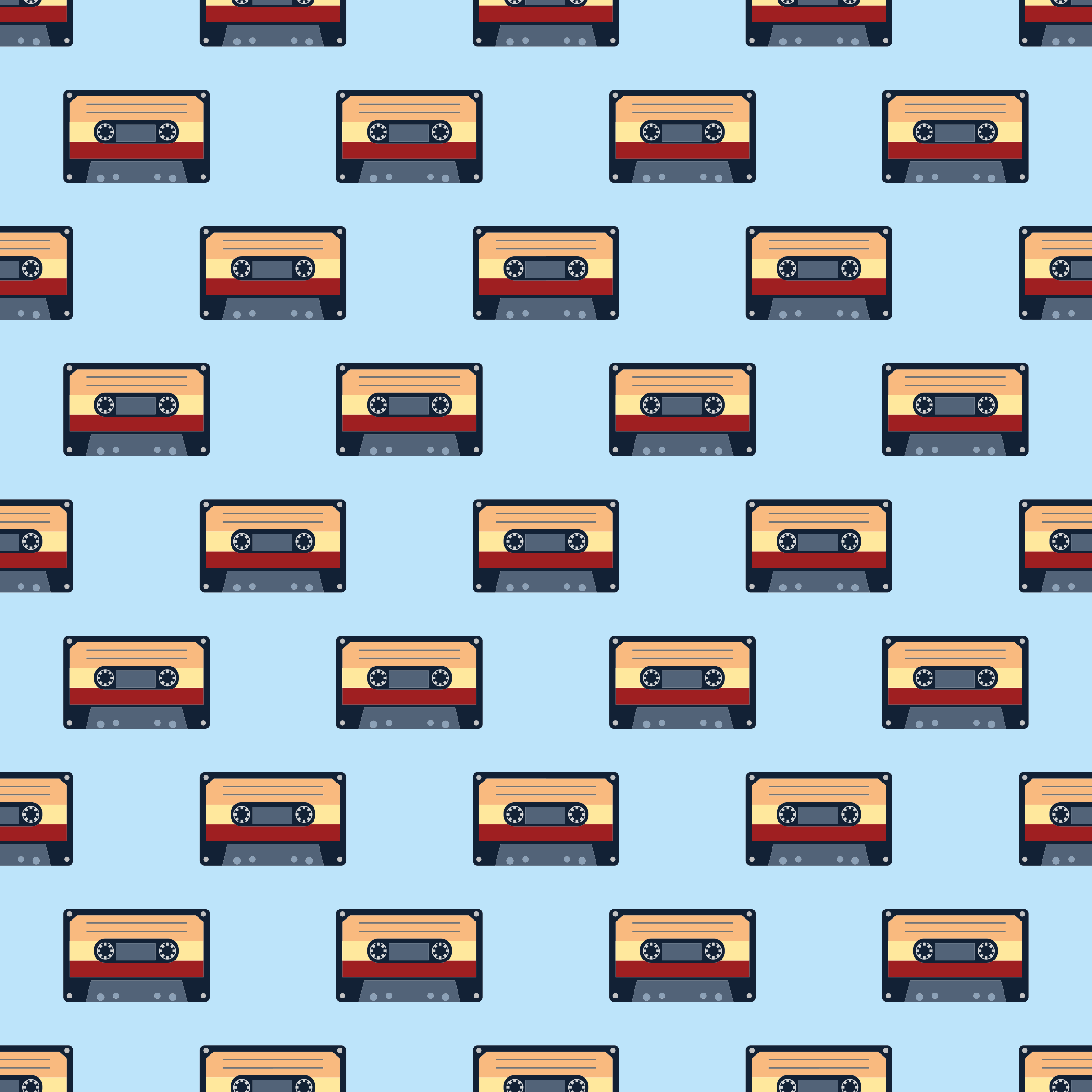 Tapete em vinil infantil ideia de cassete vintage - TenStickers