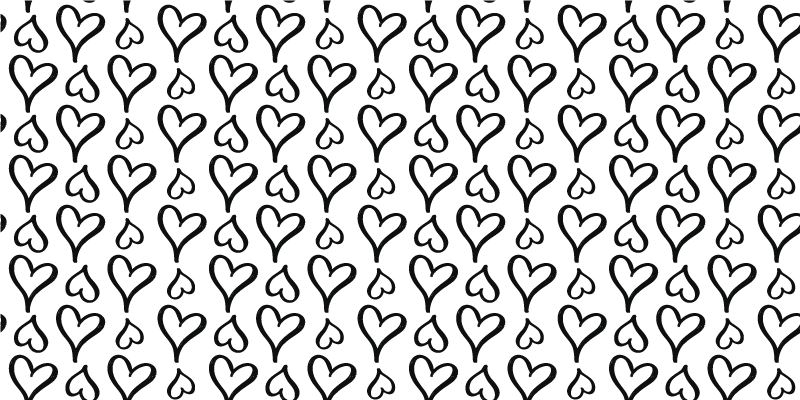 Tapete vinílico texturas padrão de corações pretos - TenStickers