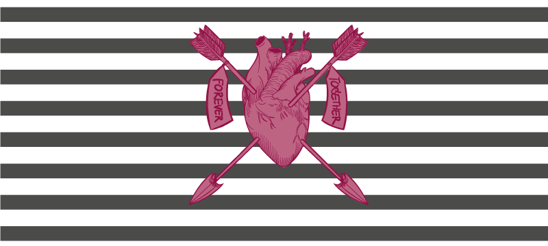 Tapete vinílico frases e textos flechas de coração juntas - TenStickers