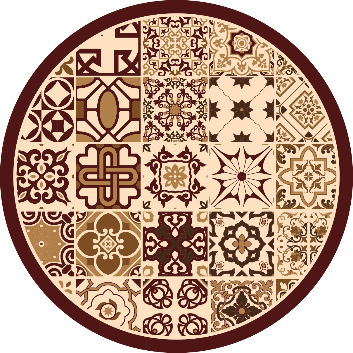 Piso de azulejos castanhos em estilo espanhol para banheiro - TenStickers