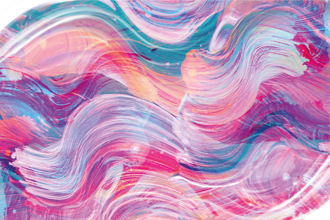 Tapete em vinil infantil curvas abstratas vibrantes - TenStickers