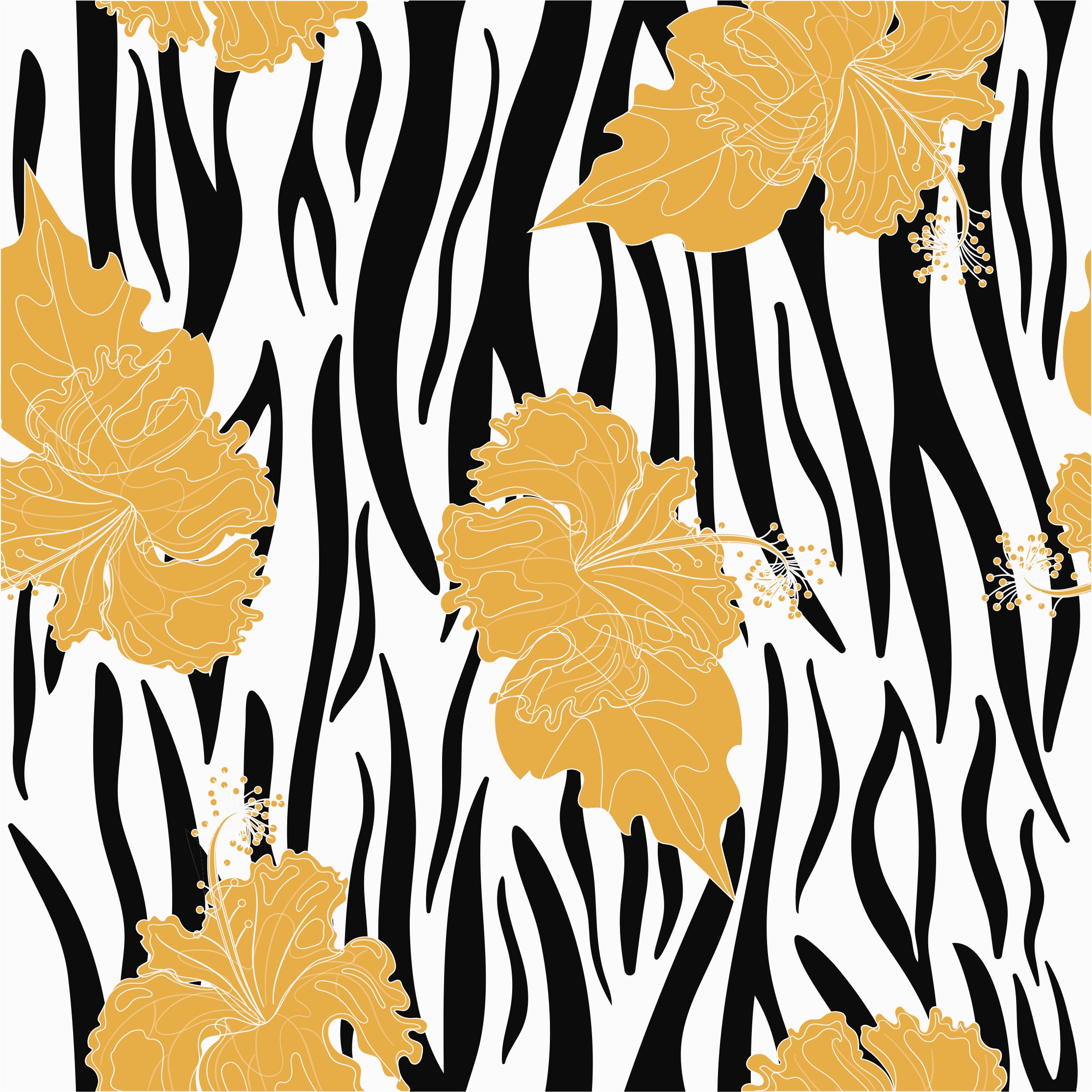 Tapete vinílico estampa de animal padrão zebra jungle - TenStickers