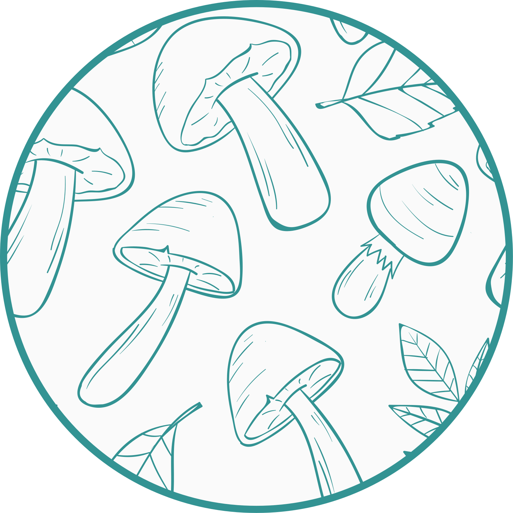 Tapete vinílico natureza motivo de folha de cogumelo - TenStickers