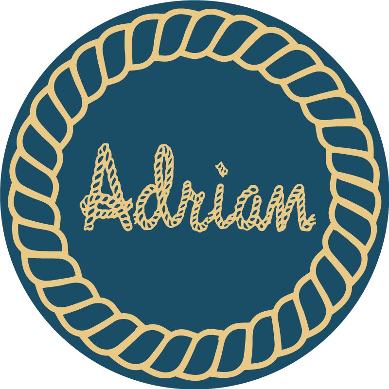 Tapete em vinil infantil nome náutico circular - TenStickers