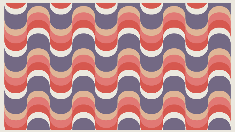 Tapete vinílico geométricas paleta de cores onduladas - TenStickers