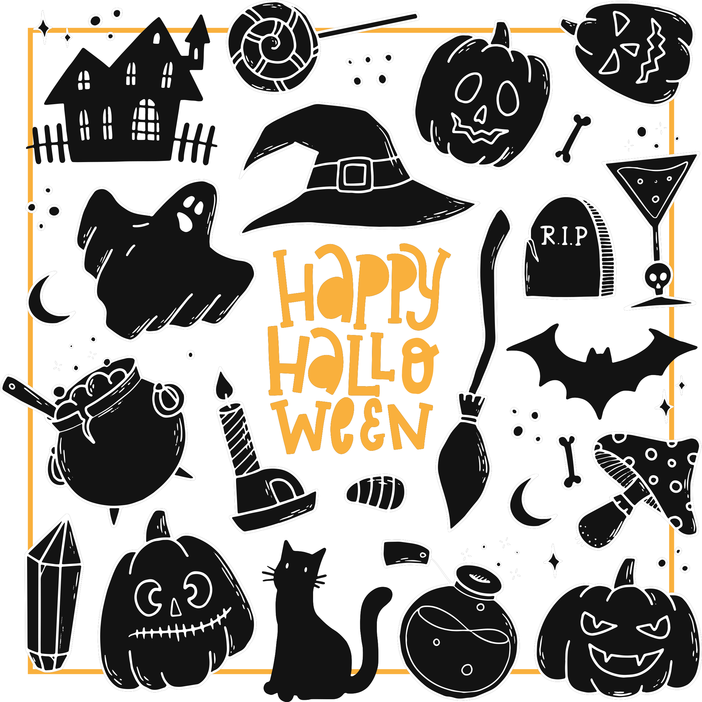 Tapete vinílico halloween símbolos festivos - TenStickers