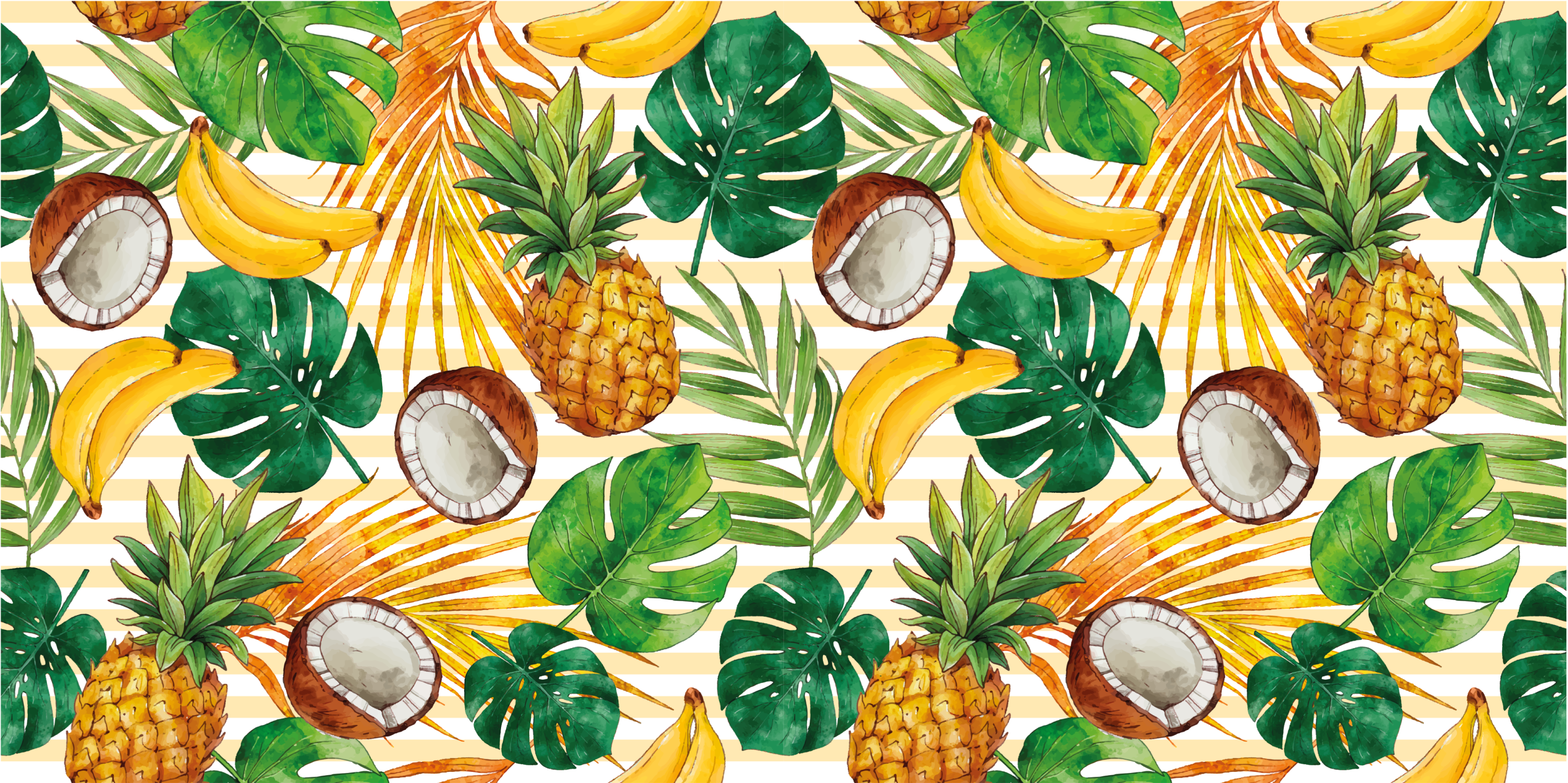 Tapete vinílico cozinha paraíso das frutas tropicais - TenStickers