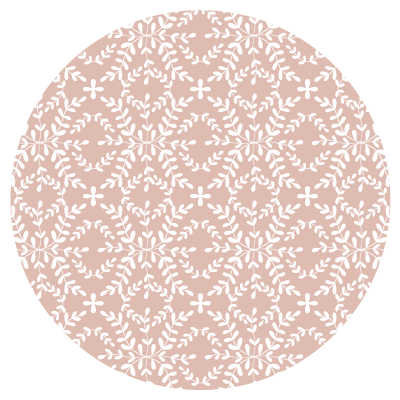 Tapete circular vintage com folhas ornamentais - TenStickers