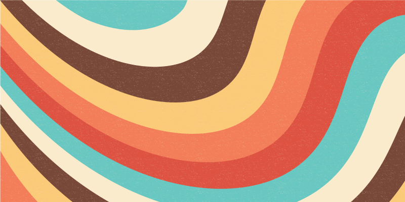 Tapete vinílico moderno padrão de onda retrô - TenStickers