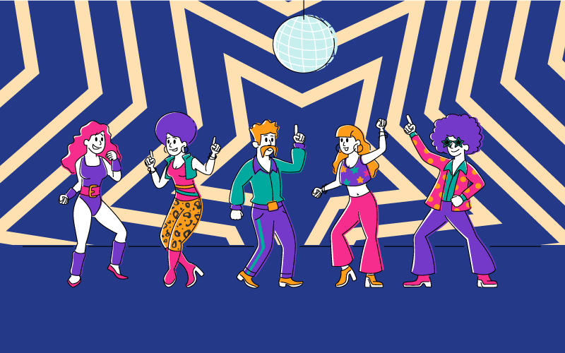 Tapete em vinil infantil festa de dança disco - TenStickers