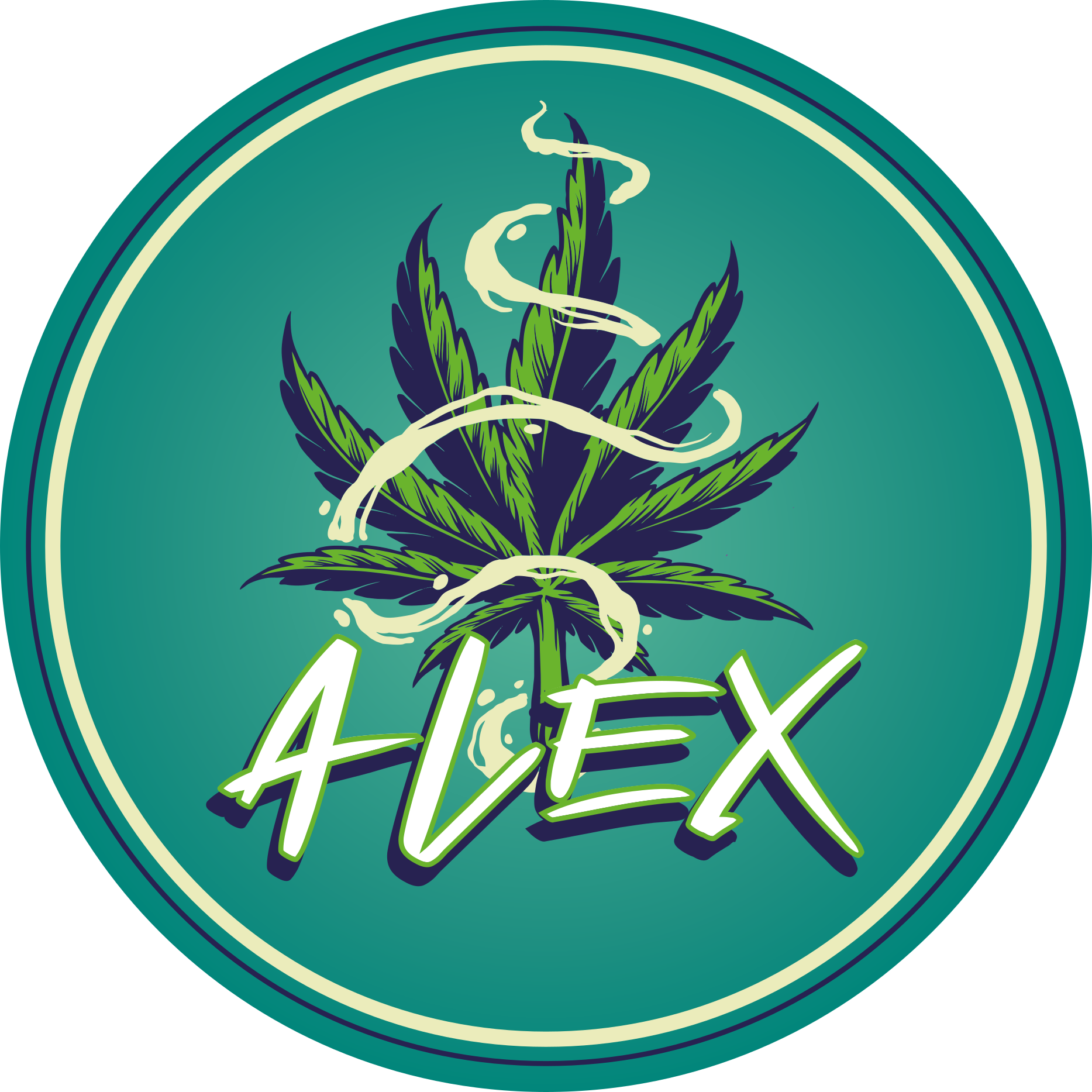 Tapete vinílico juvenil círculo de nome - TenStickers