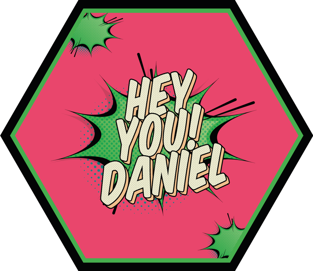 Tapete vinílico com nome saudação em estilo cômico - TenStickers